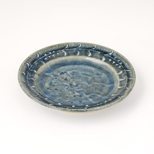 平皿 6寸(約18cm) イッチン 呉須 F