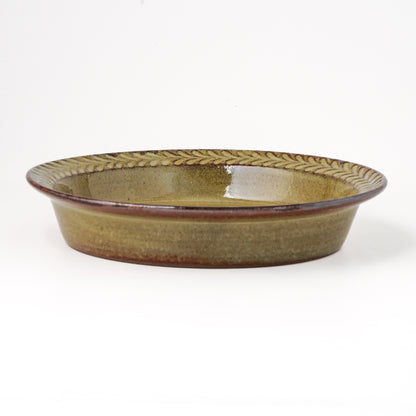 リムプレート 7寸(約21cm) 葉柄 キビ白 A