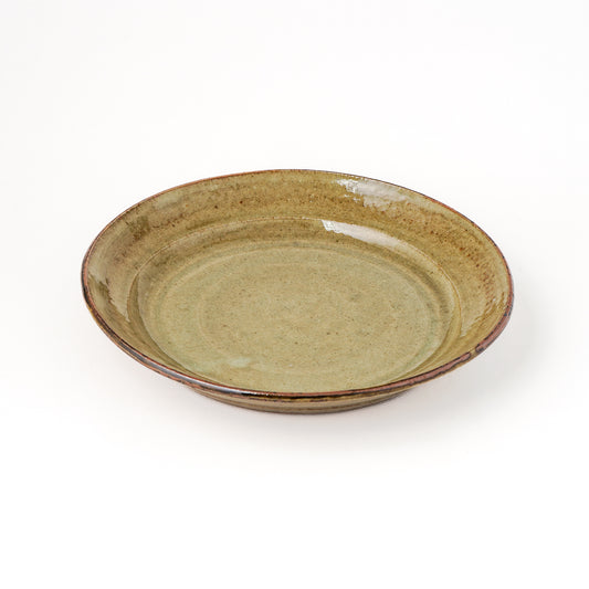 皿 7寸(約21cm) 灰釉 G