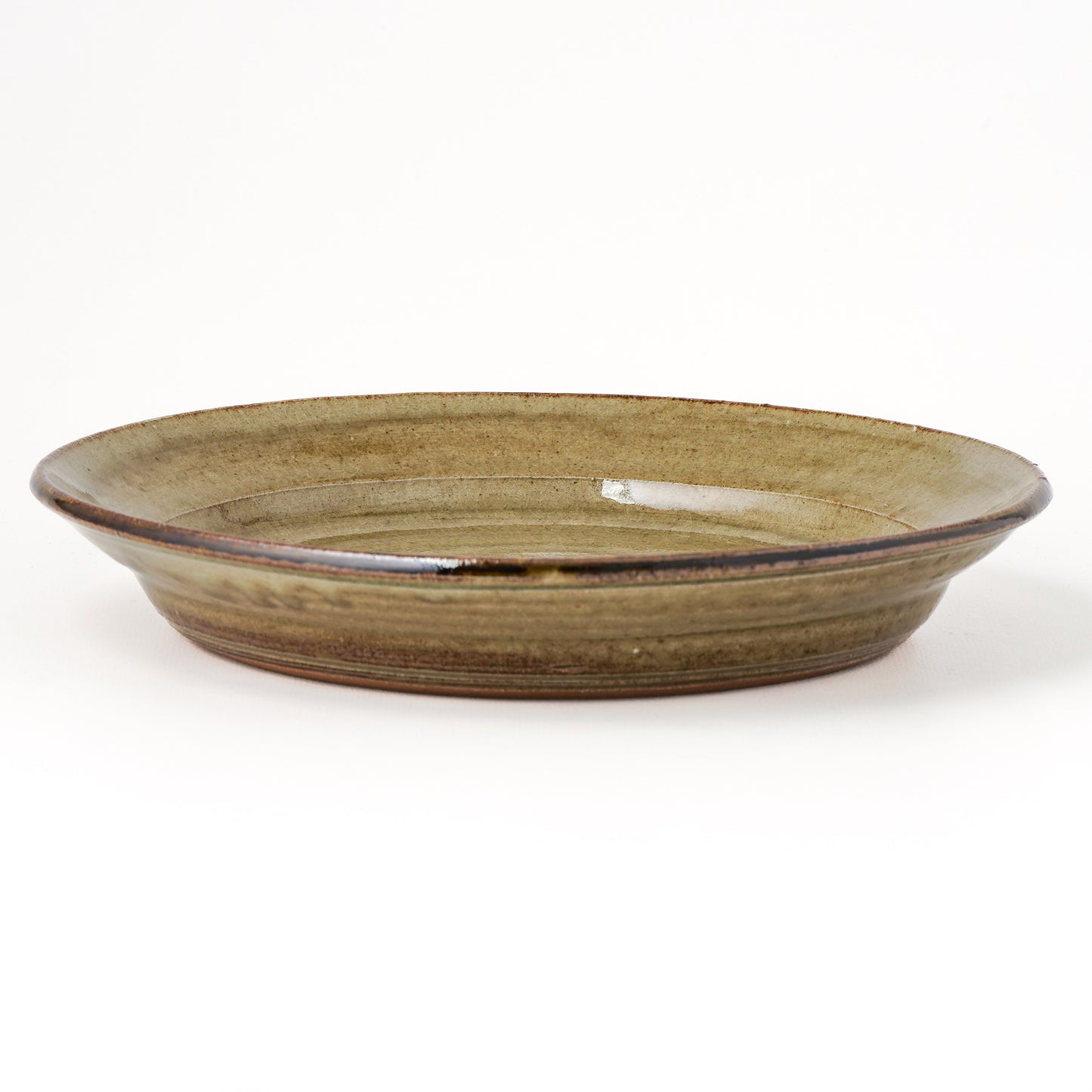 皿 7寸(約21cm) 灰釉 H