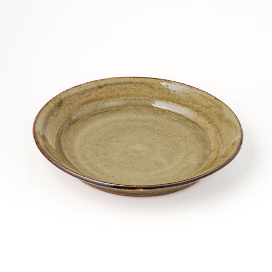 皿 7寸(約21cm) 灰釉 H