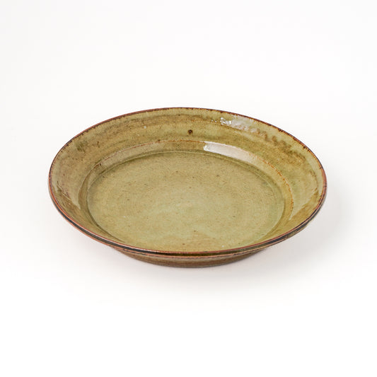 皿 7寸(約21cm) 灰釉 J