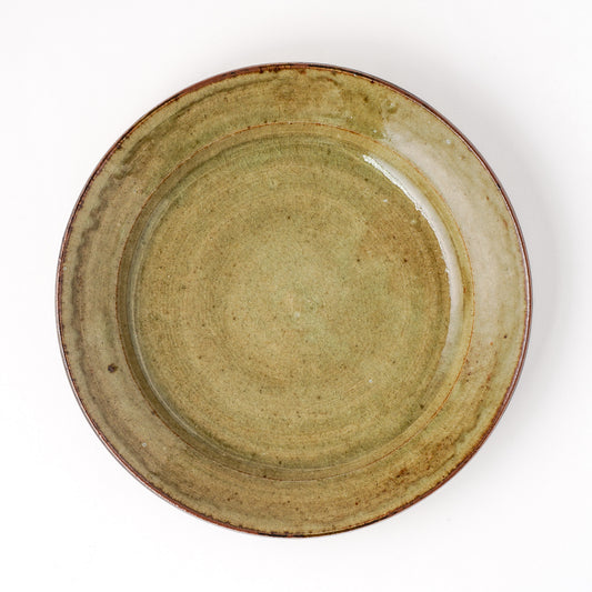 皿 7寸(約21cm) 灰釉 J