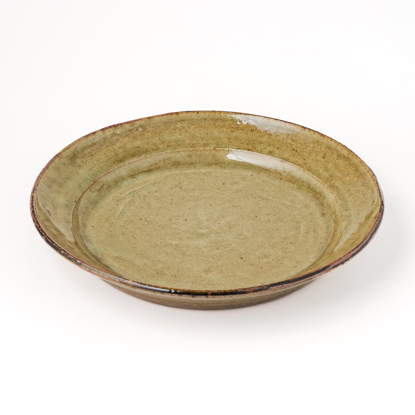 皿 8寸(約24cm) 灰釉 G