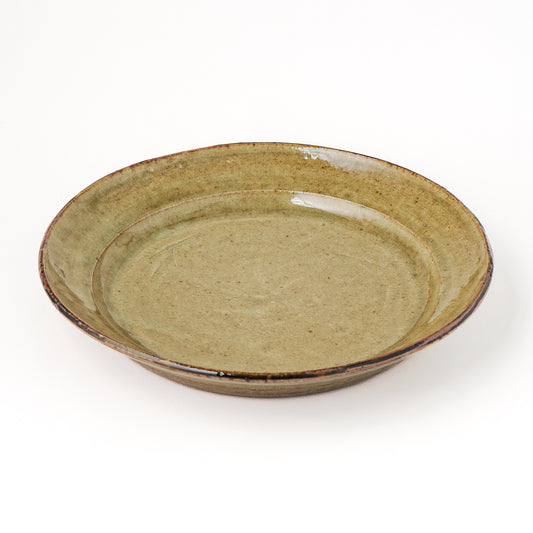 皿 8寸(約24cm) 灰釉 G