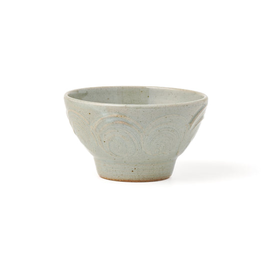 飯碗 大(約12cm) 泥刷毛目 丸紋 A