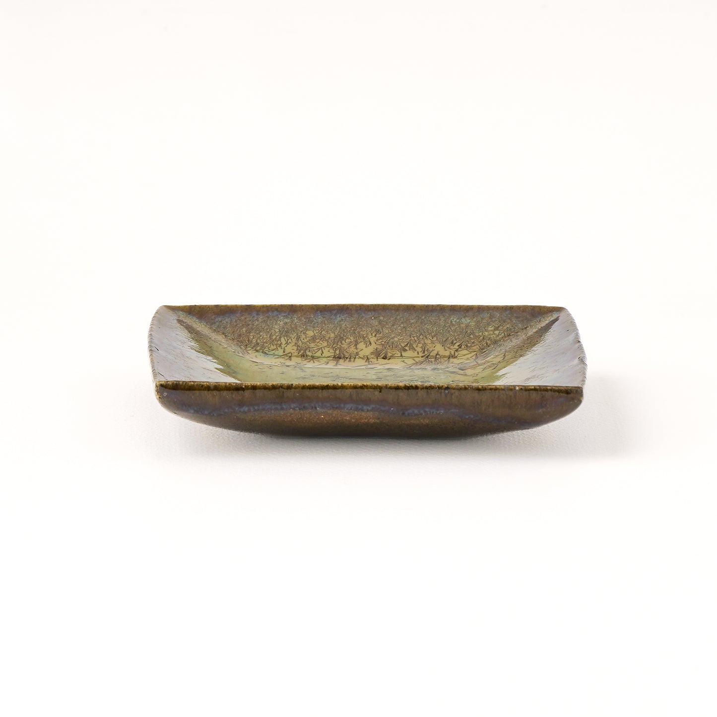 正角皿 小(約10.5cm×約10.5cm) 飴緑 A