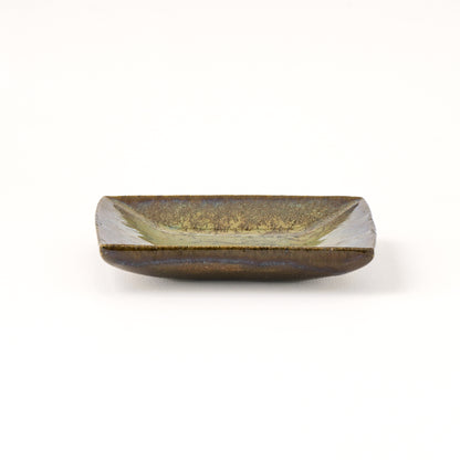 正角皿 小(約10.5cm×約10.5cm) 飴緑 A