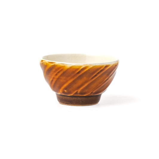 飯碗 小(約11cm) 刷毛目 薄飴 A