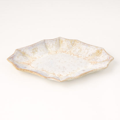 ヒイラギ皿 M(約20.5cm×約15cm) 艶消し 白 A
