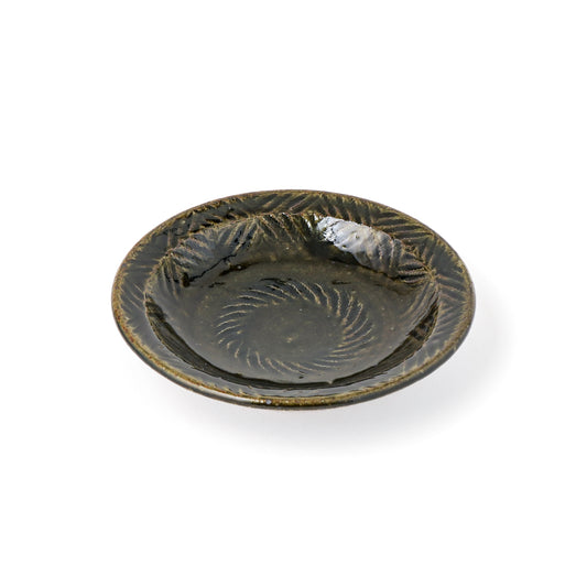 平皿 5寸(約15cm) 縁付 縄紋 呉須 A