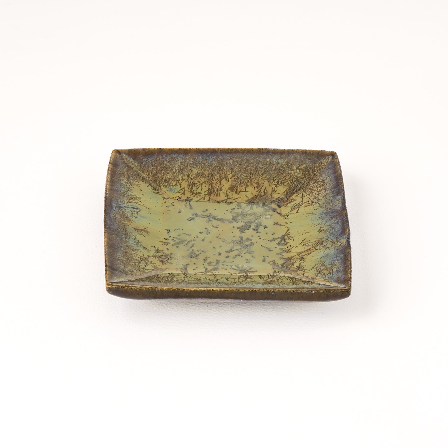 正角皿 小(約10.5cm×約10.5cm) 飴緑 A