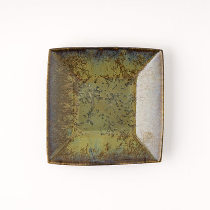 正角皿 小(約10.5cm×約10.5cm) 飴緑 A