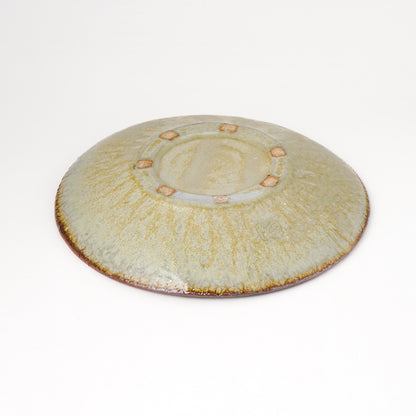 タタラ丸皿 約21cm 二彩 B