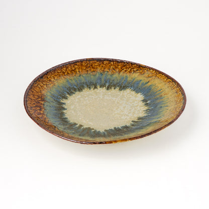 タタラ丸皿 約21cm 二彩 C