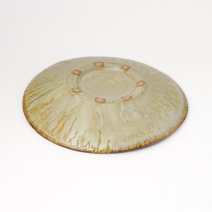 タタラ丸皿 約21cm 二彩 C