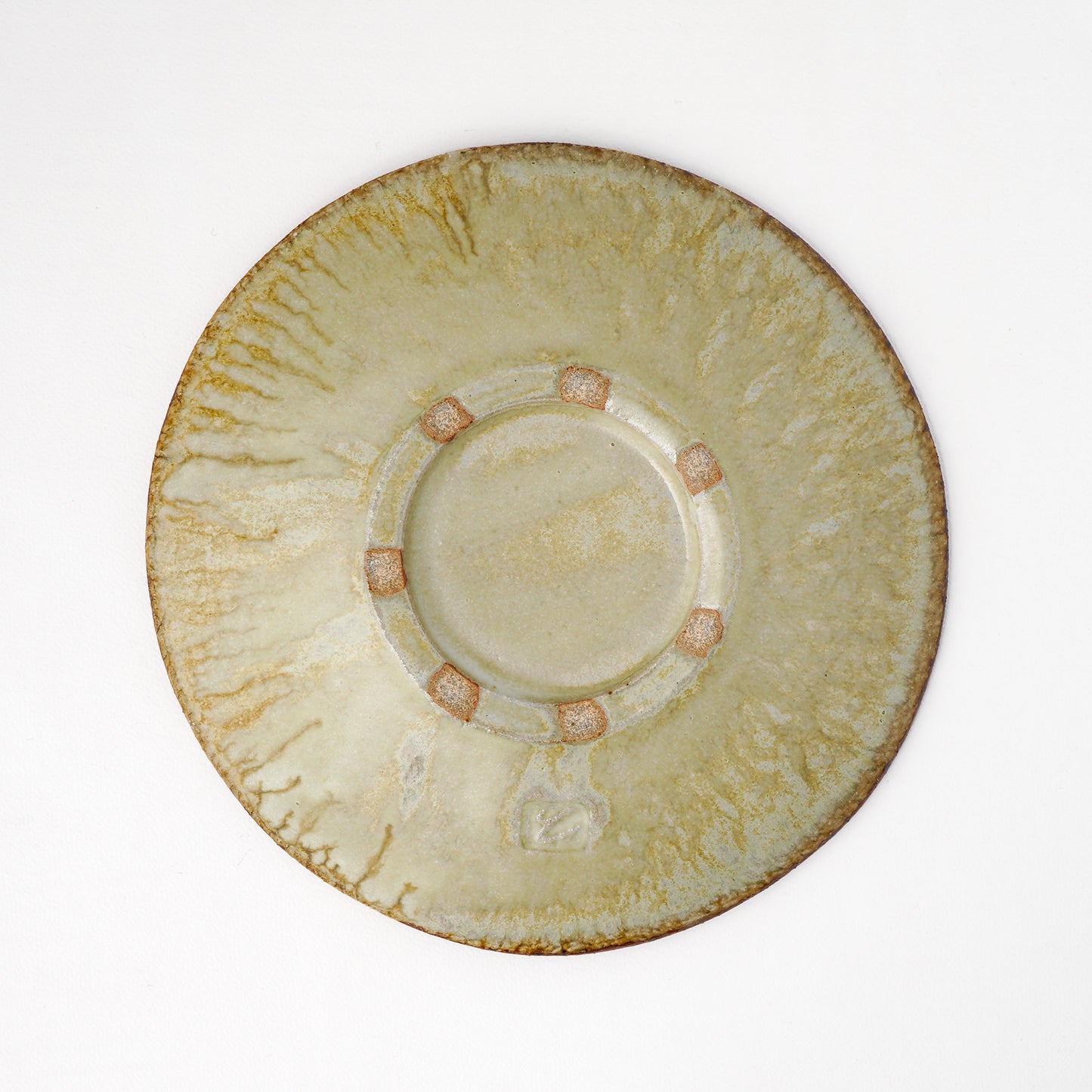 タタラ丸皿 約21cm 二彩 C