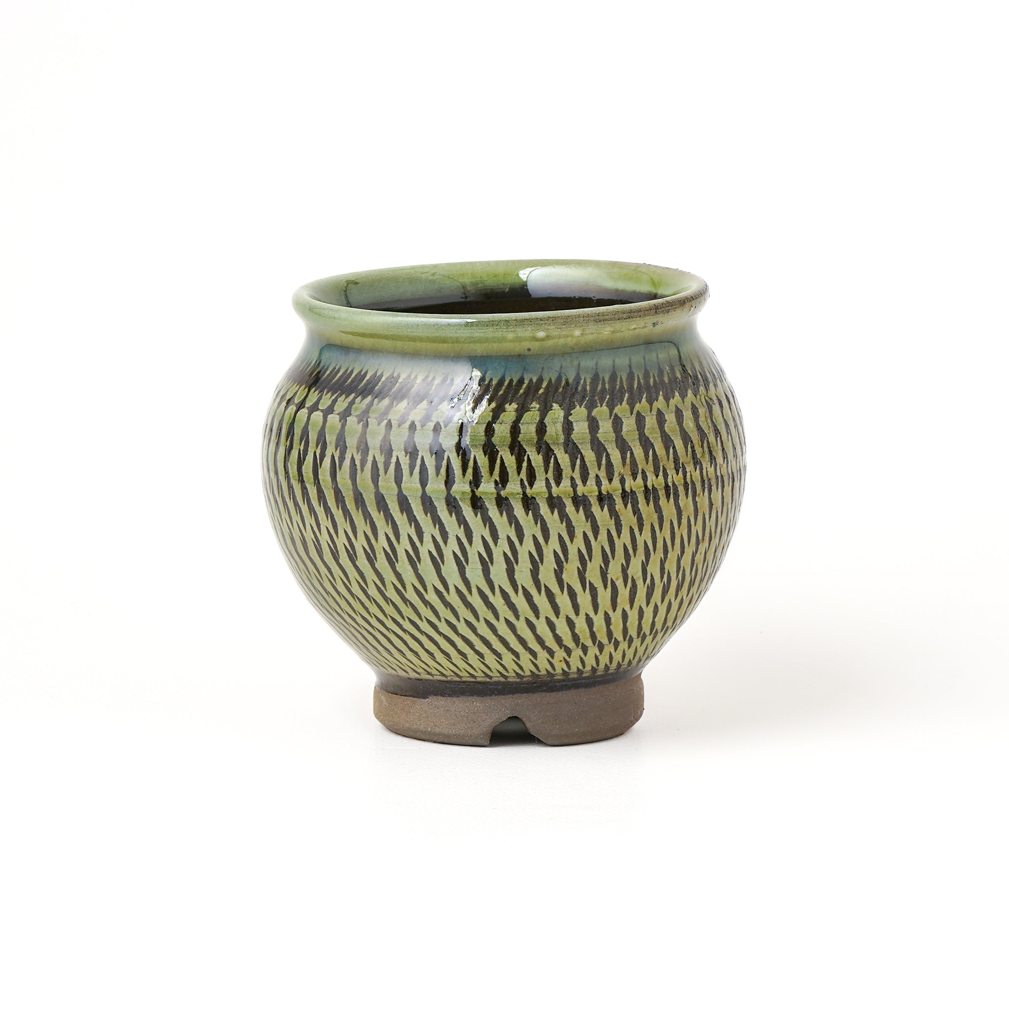 小鹿田焼 柳瀬元寿窯 植木鉢 小 D – mono+iku 育む、暮らしの道具店