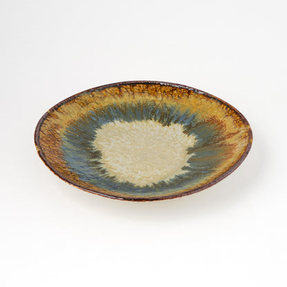 タタラ丸皿 約21cm 二彩 D