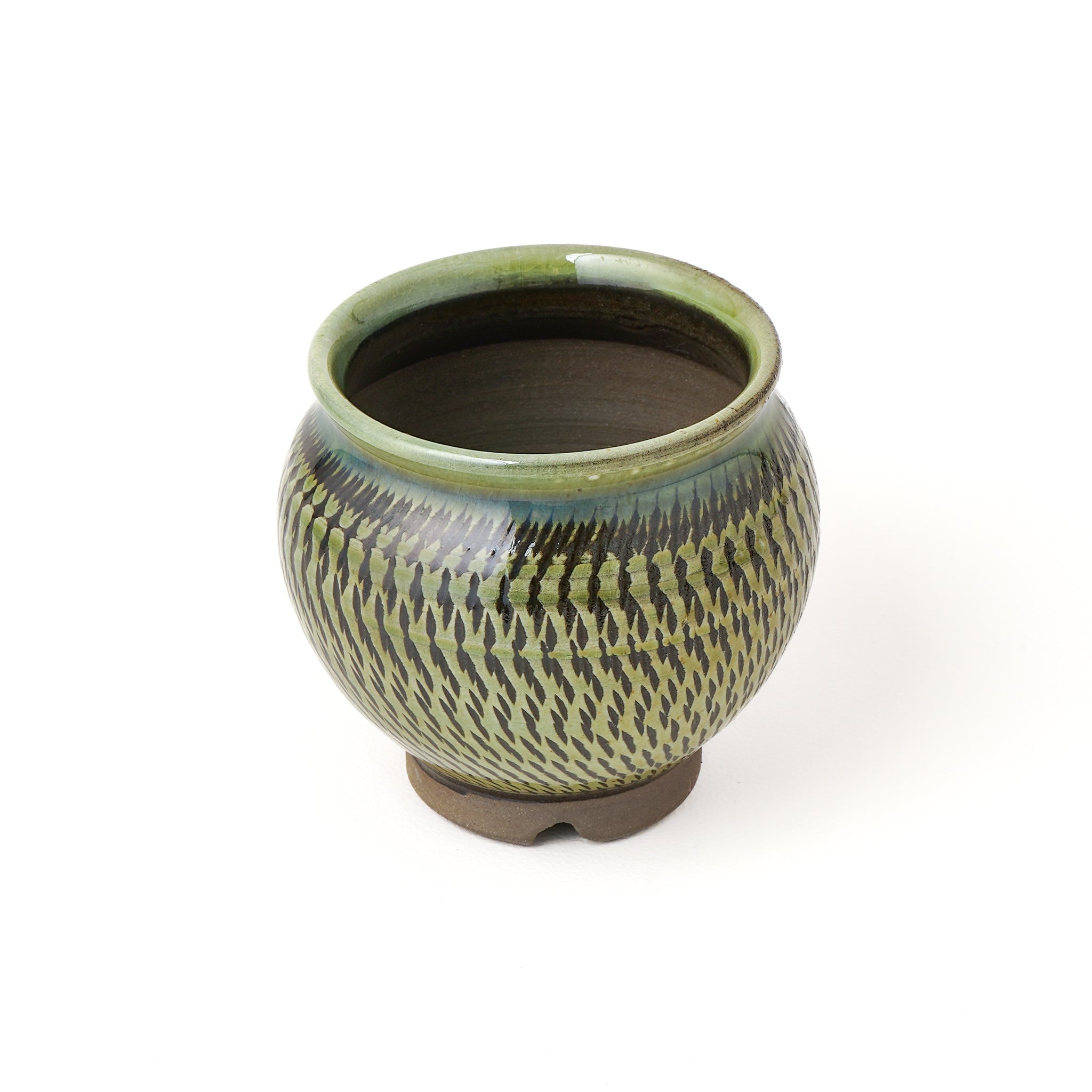 小鹿田焼 柳瀬元寿窯 植木鉢 小 D – mono+iku 育む、暮らしの道具店