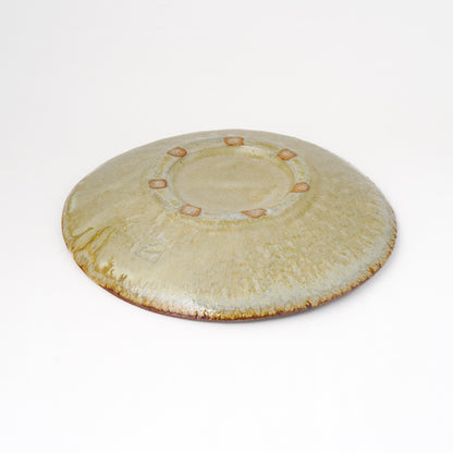 タタラ丸皿 約21cm 二彩 D