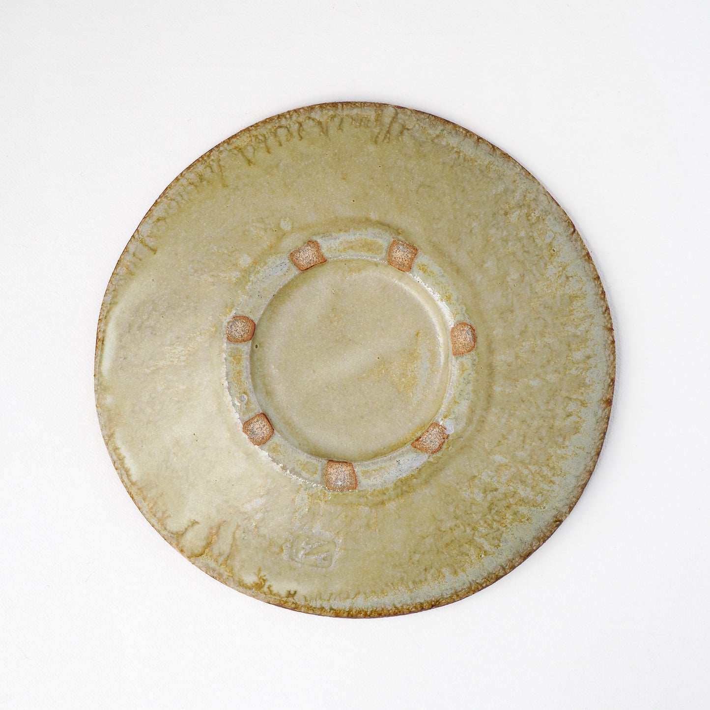 タタラ丸皿 約21cm 二彩 D