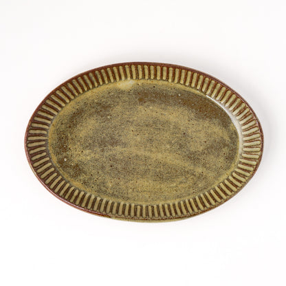 オーバルプレート 約17cm×約24cm D