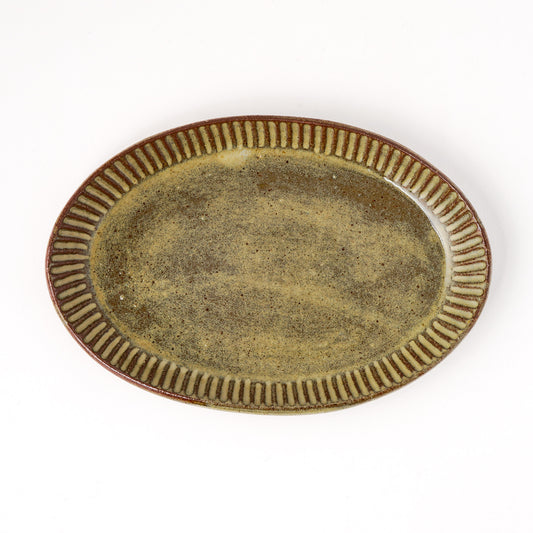 オーバルプレート 約17cm×約24cm D