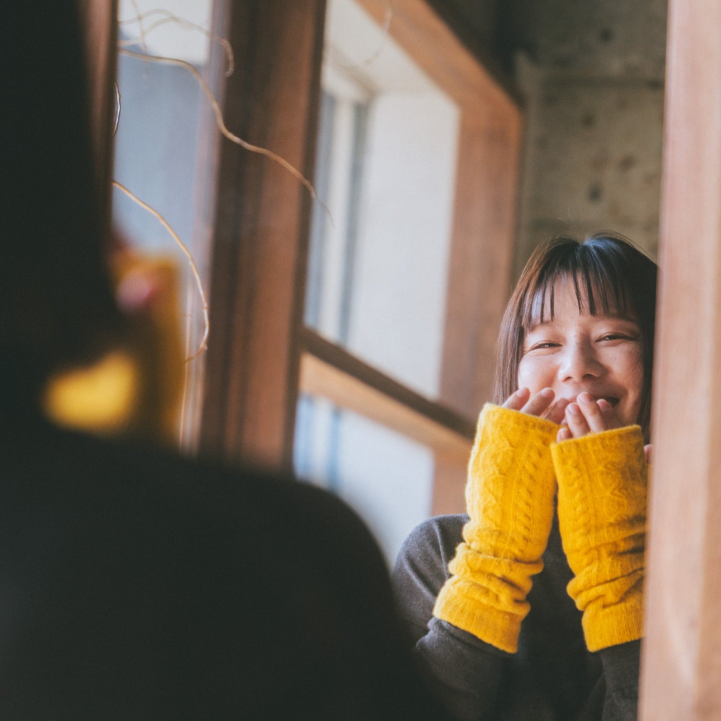 あったかデミグローブ フリーサイズ 杢ミント