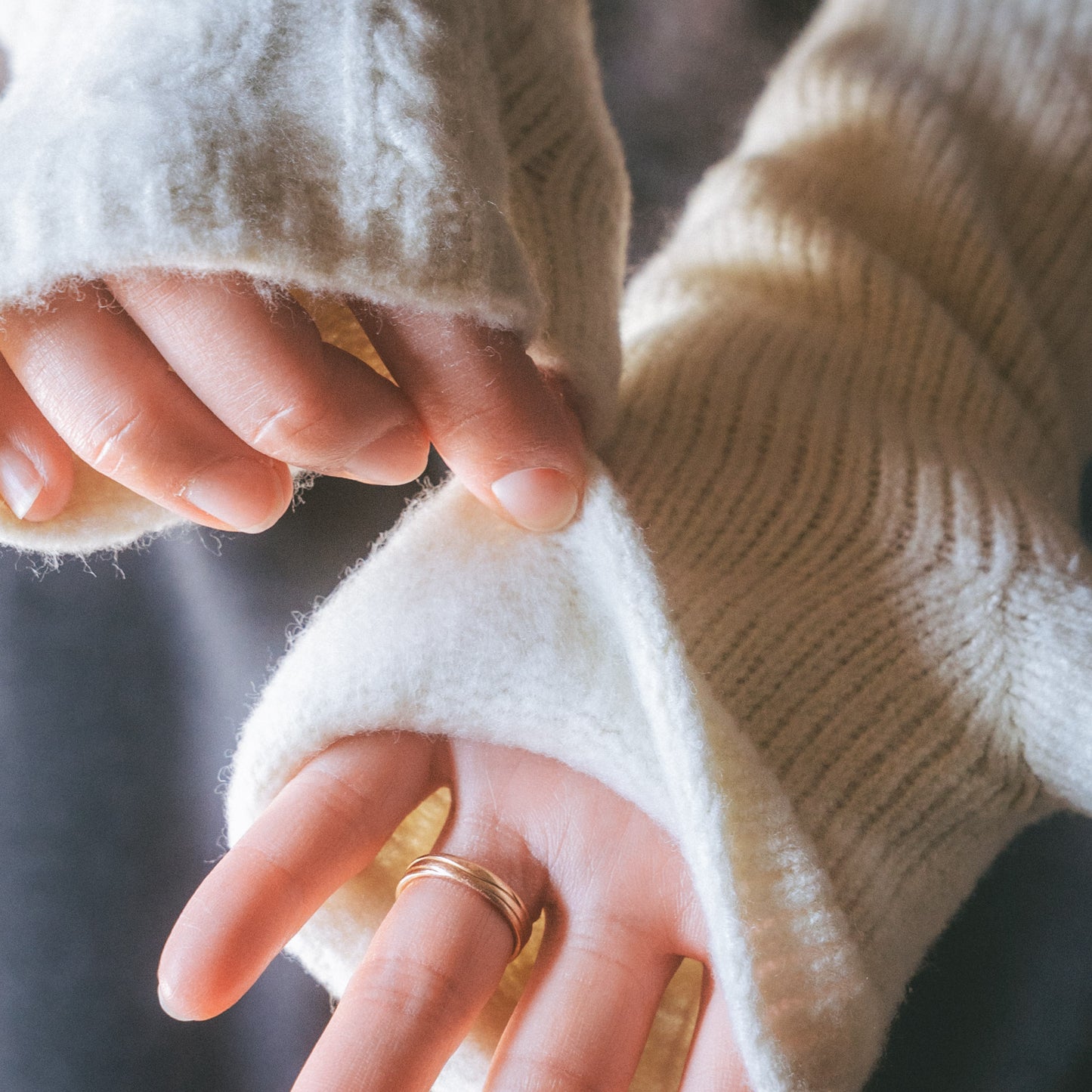 あったかデミグローブ フリーサイズ 杢ミント