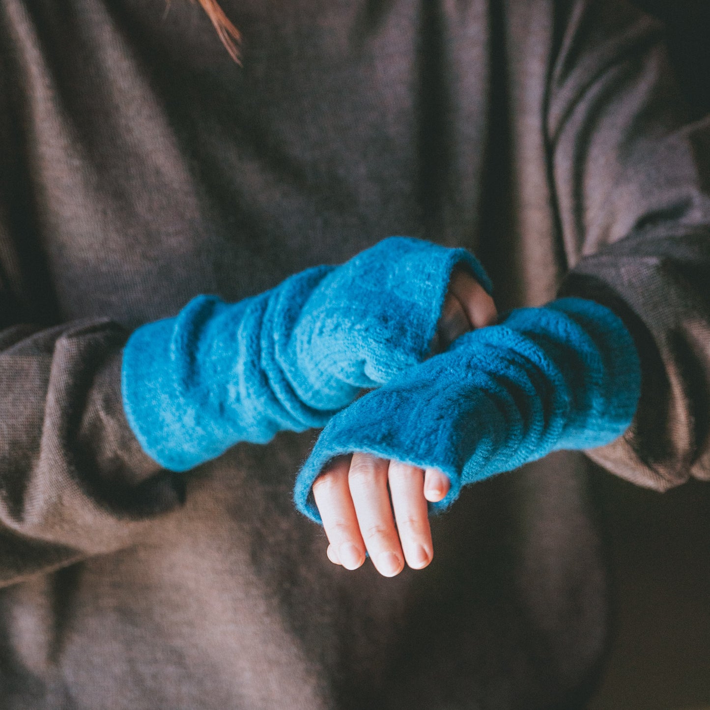 あったかデミグローブ フリーサイズ 杢ミント