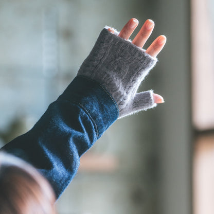 あったかデミグローブ フリーサイズ 杢ミント