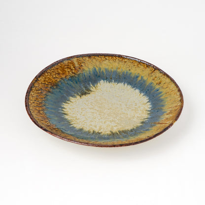 タタラ丸皿 約21cm 二彩 E