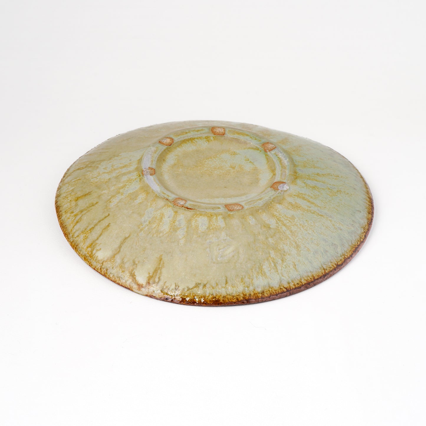 タタラ丸皿 約21cm 二彩 E