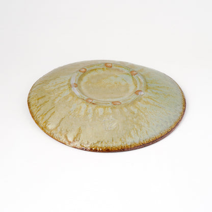 タタラ丸皿 約21cm 二彩 E