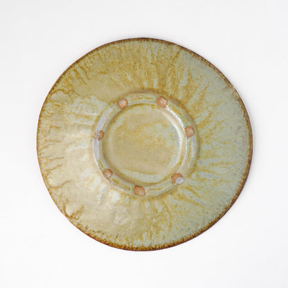 タタラ丸皿 約21cm 二彩 E