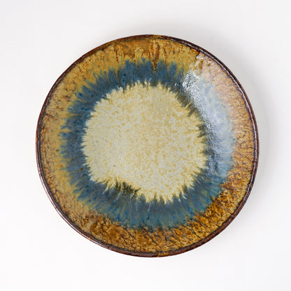 タタラ丸皿 約21cm 二彩 E