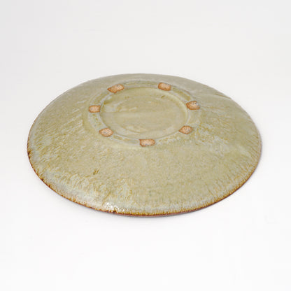 タタラ丸皿 約21cm 二彩 F