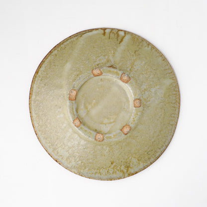 タタラ丸皿 約21cm 二彩 F