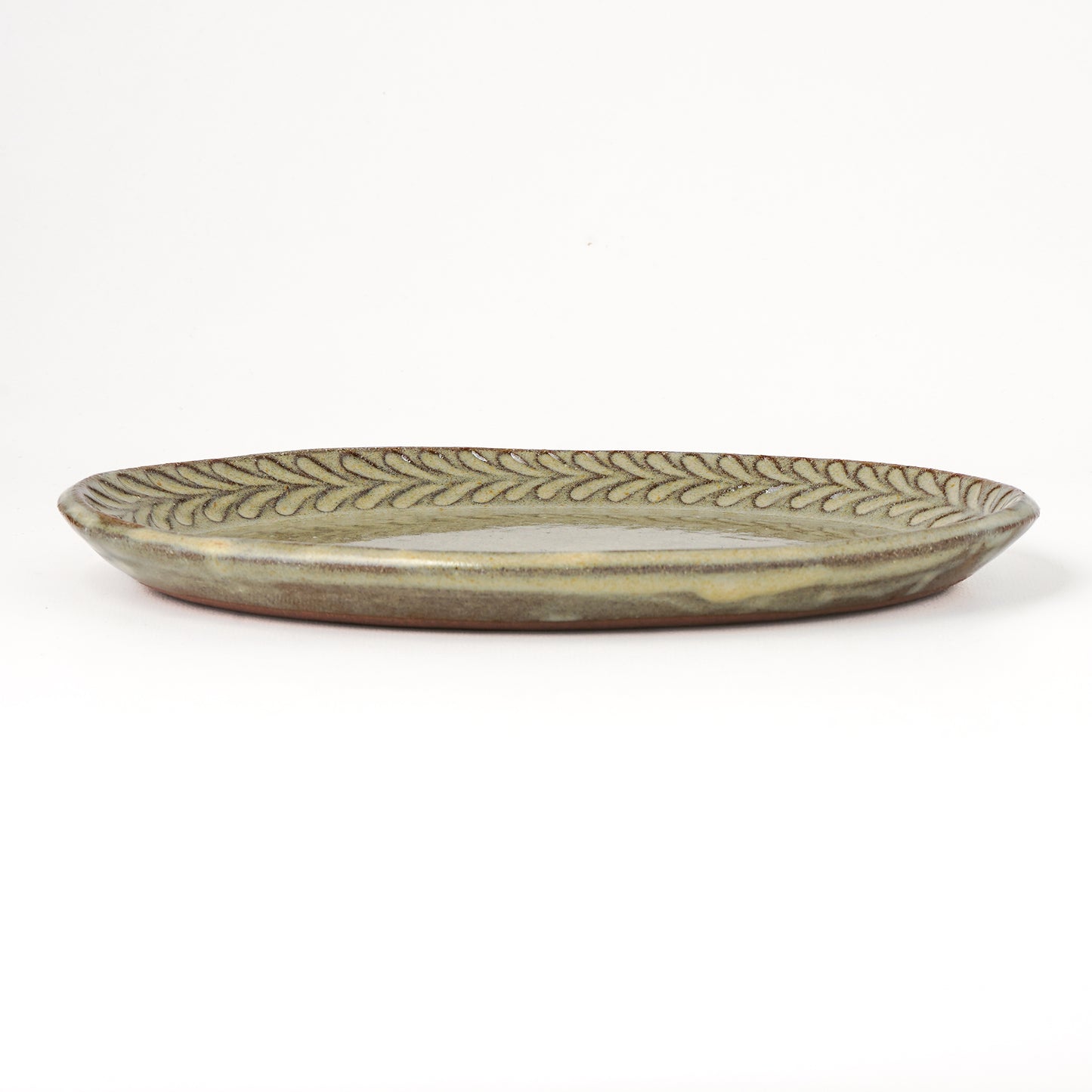 オーバルプレート 約17cm×約24cm 葉柄 G