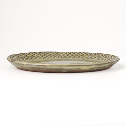 オーバルプレート 約17cm×約24cm 葉柄 G