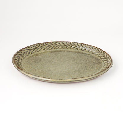 オーバルプレート 約17cm×約24cm 葉柄 G