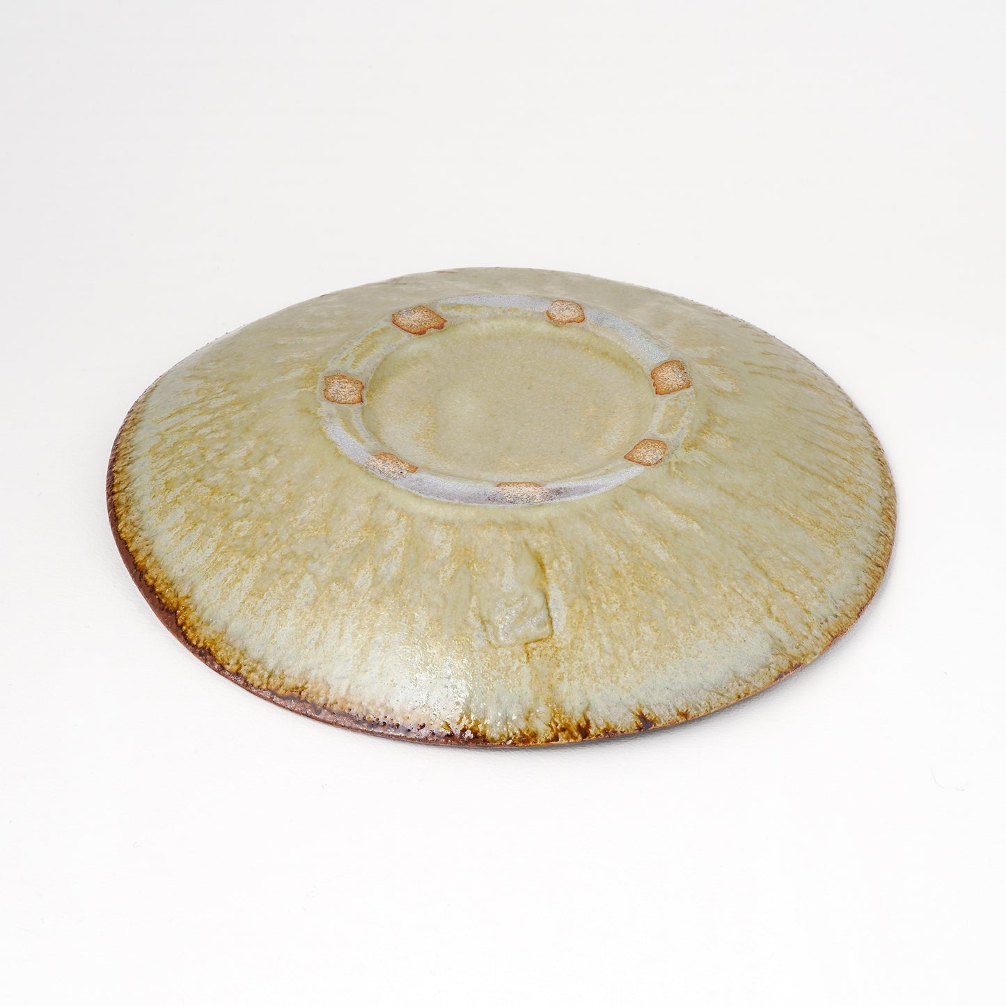 タタラ丸皿 約21cm 二彩 G