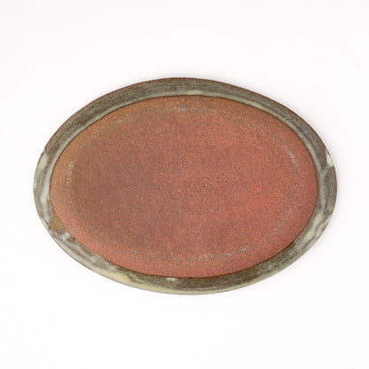 オーバルプレート 約17cm×約24cm 葉柄 G