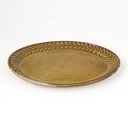 オーバルプレート 約17cm×約24cm 葉柄 H