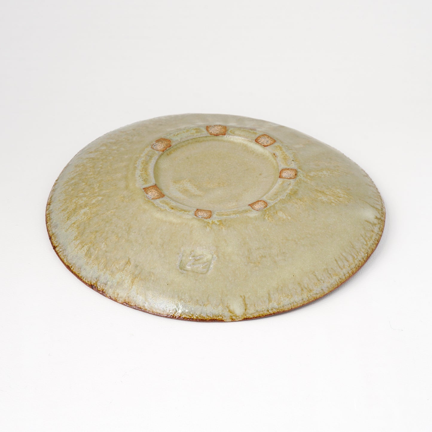 タタラ丸皿 約21cm 二彩 H