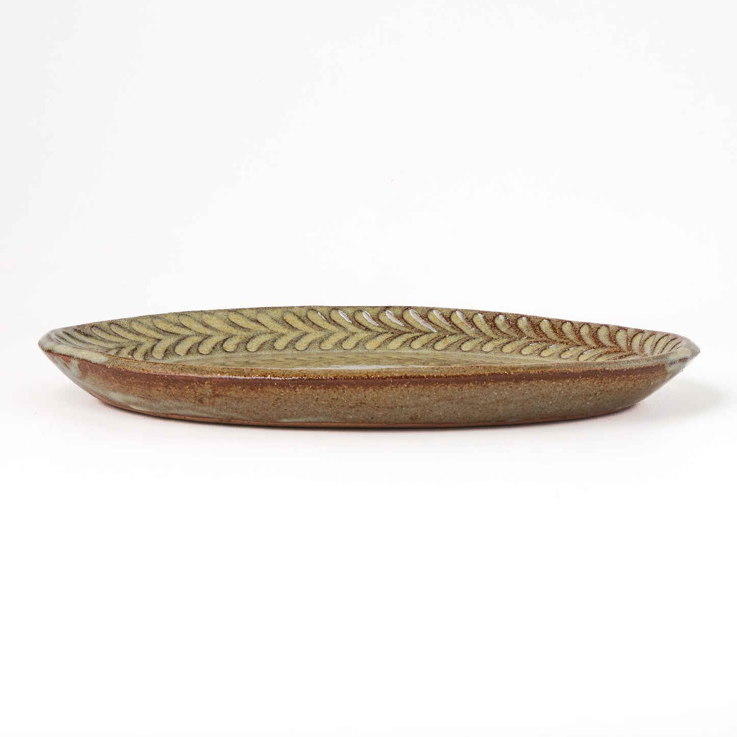 オーバルプレート 約17cm×約24cm 葉柄 I