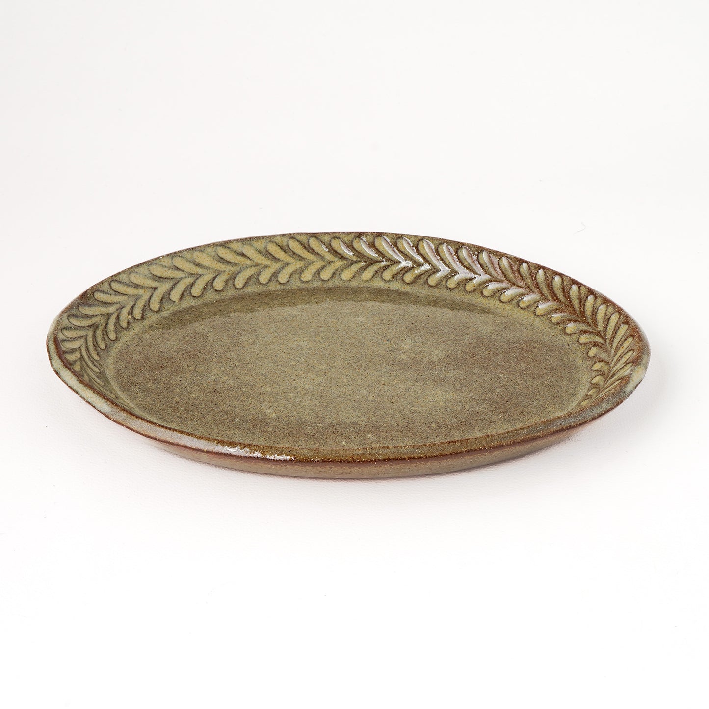 オーバルプレート 約17cm×約24cm 葉柄 I