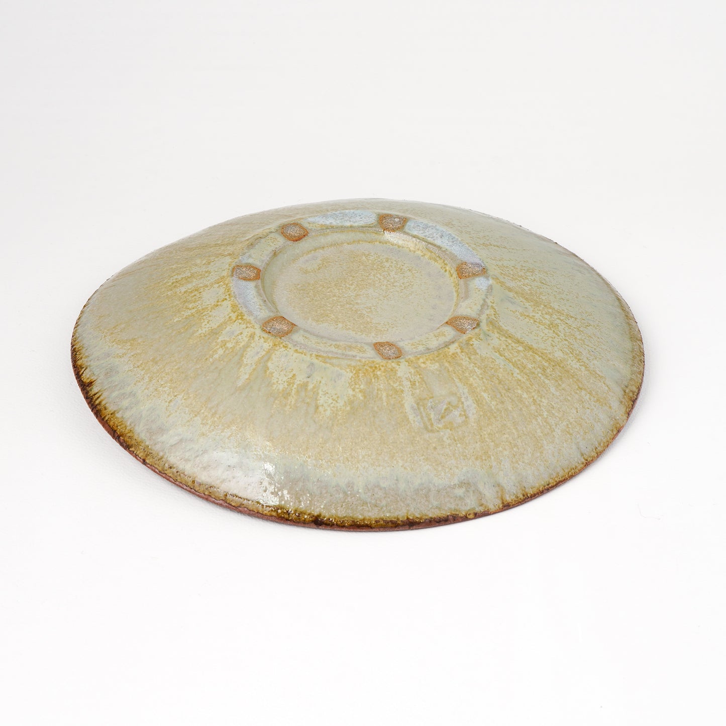 タタラ丸皿 約21cm 二彩 I