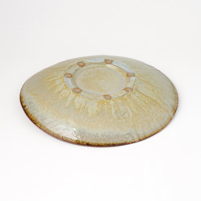 タタラ丸皿 約21cm 二彩 I